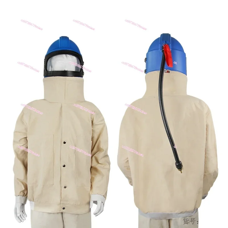 Sandblasting clothing Industrial rust and paint removal special sand protection helmet Oxygen supply air temperature control mas