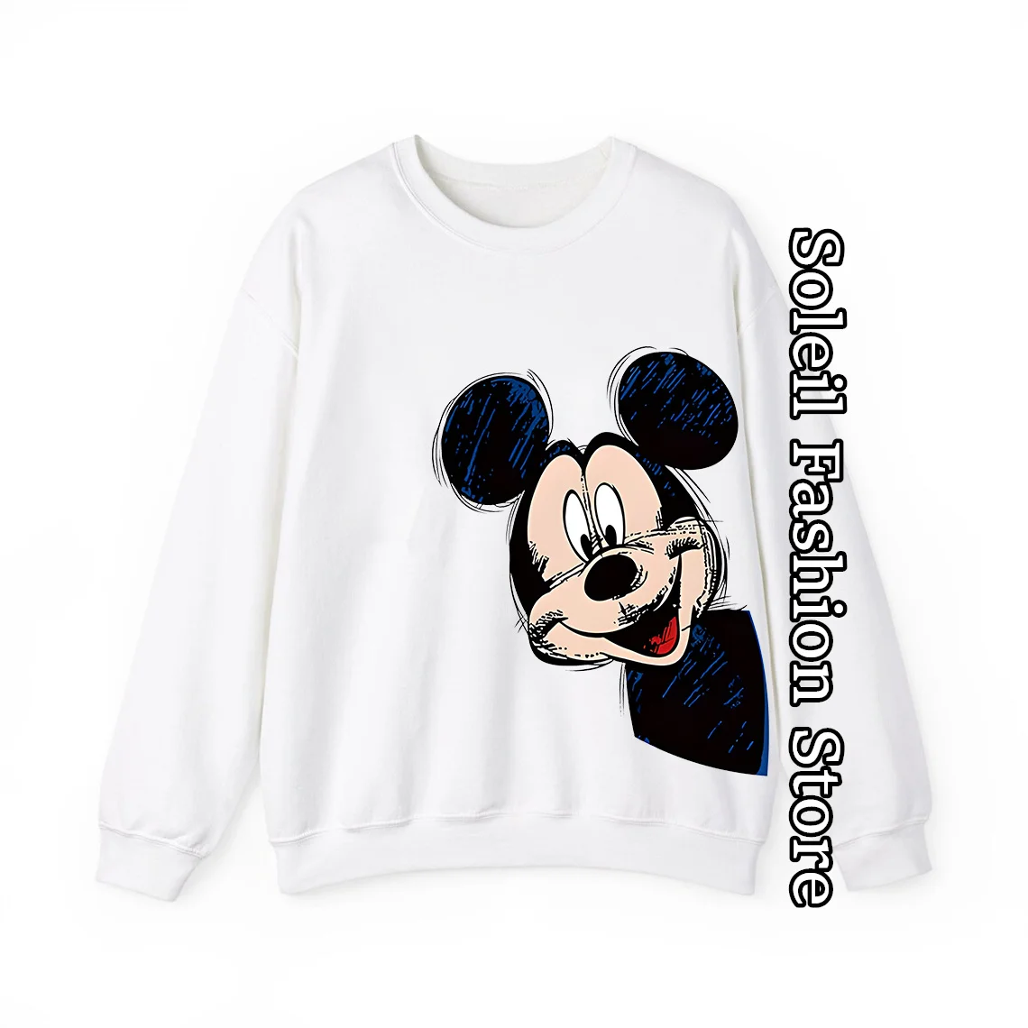 Mickey Mouse Sweatshirt Women Fashion Disney Cartoon Pullover Trendy Coat Long Sleeve Crewneck Clothing Daily Casual Outfit