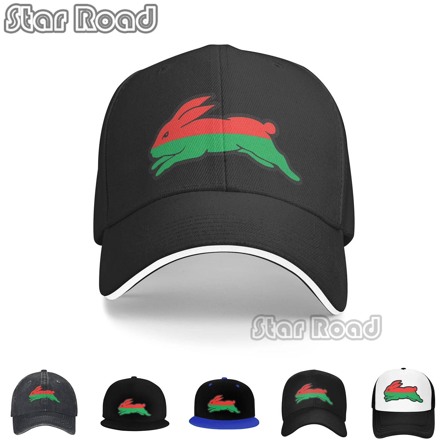 

South Sydney Rabbitohs - Cardinal & Myrtle & White Baseball Cap Beach Outing Rugby For Women 2024 Men's truck cap