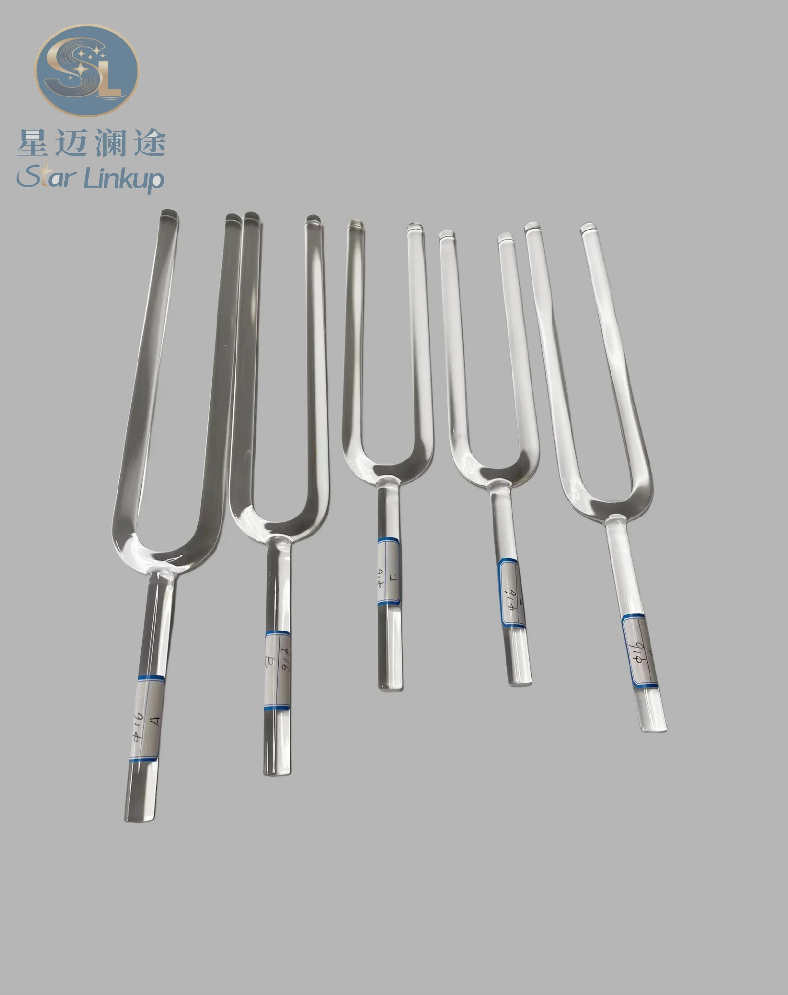 Star Linkup 7Pcs Dia.16mm Crystal Tuning Fork CDEFGAB Different Tones Sound Healing Instrument for Body Chakras, Yoga Sound Bath Meditation, Chakra Balancing & Energy Cleansing