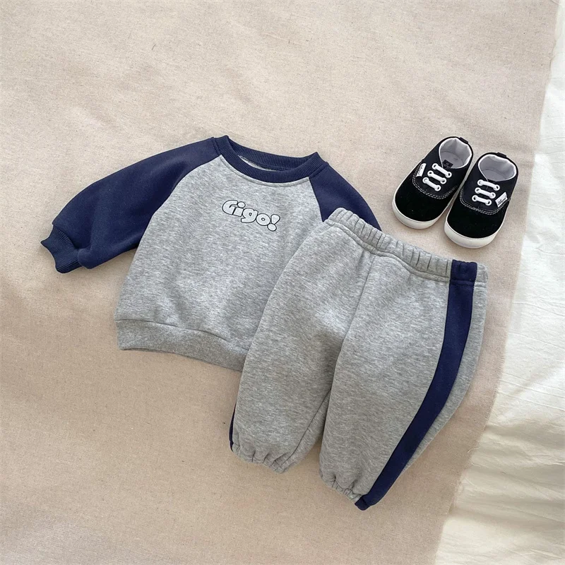 

Boys Sweatshirts +Pants Kids Suits 2PCS/Set Cotton 2024 Lovable Spring Autumn Cotton Jogging Suit Teenagers Children Clothing