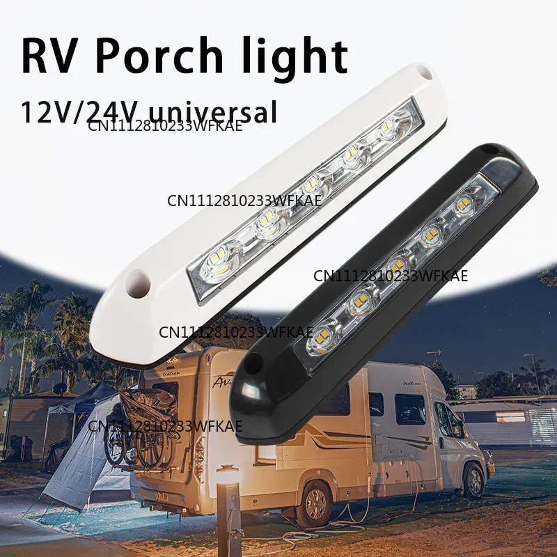 12V/24V 8W 10LED RV Camper LED Awning Light Caravan Waterproof Exterior Lamps with Holes for Motorhome Van Travel Trailer
