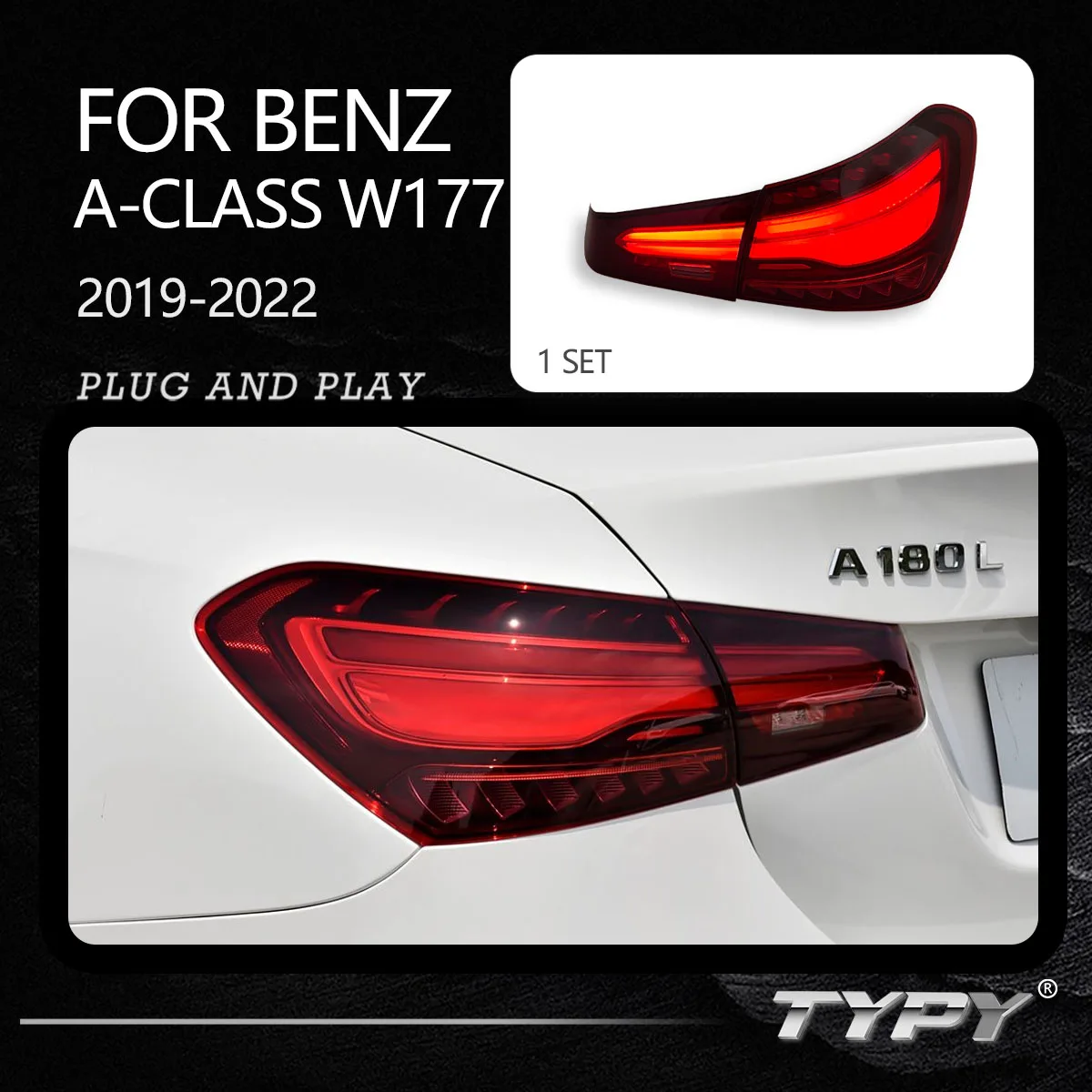 

TYPY Dynamic Turn Signal Tail Lamp Automotive Accessories Upgrade Modified New LED For Benz A-Class W177 Taillight 2019-2022