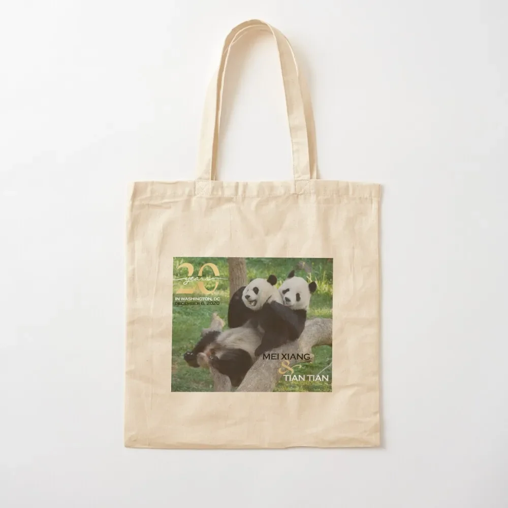 

Giant Pandas Mei Xiang and Tian Tian at the National Zoo - 20th Anniversary Edition Tote Bag large tote bag shoping bag