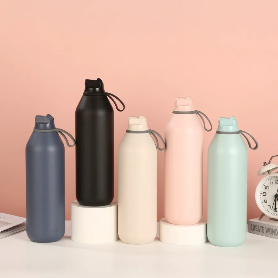 

Stainless steel with carrying handle portable sports water cup insulation cup simple outdoor sports water bottle