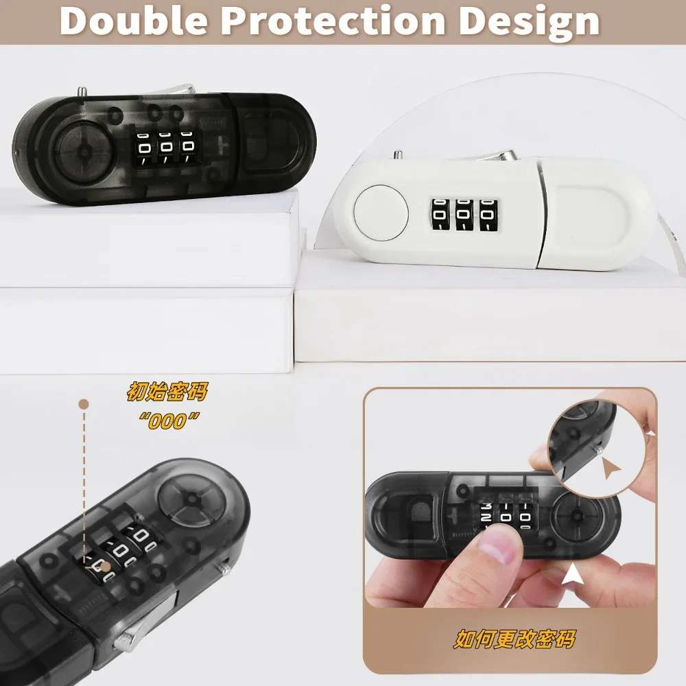 Anti-theft Drawer Password Lock Self-adhesive Multi-function Plastic Cabinet Wardrobe Lock Double Opening Refrigerator Lock