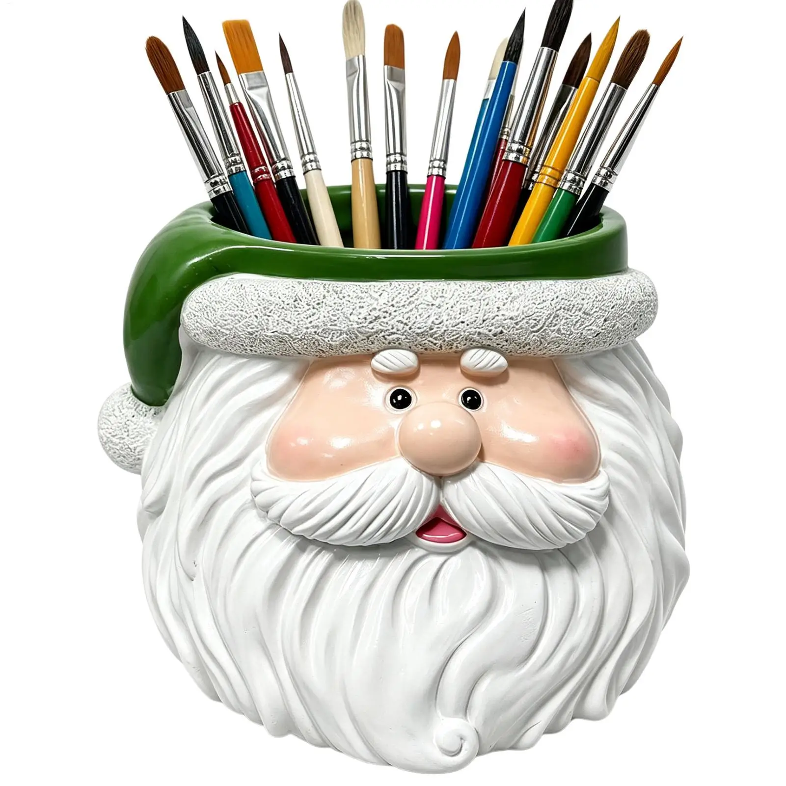 Decorative Santa Plant Pot Christmas Santa Claus Flowerpot Compact Resin Container For Home Desk Balcony Windowsill Patio