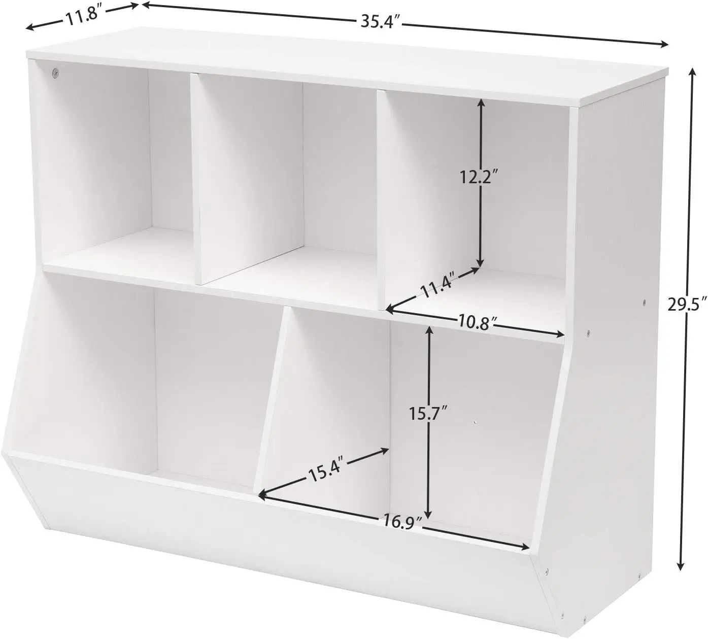 Kids Bookshelf, Bookcase Footboard, Storage Cubby, Shelf, Toy Storage Cabinet, Suitable for Children\'s Room, White