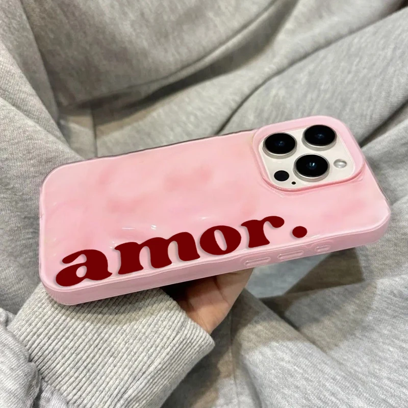 Amor Spanish Aesthetics Handyhülle für iPhone 17 16 15 11 14 13 12 Pro Max Plus 17Air Falten-Wellen-Design Weiche Silikon-TPU-Schutzhülle – Detail 5