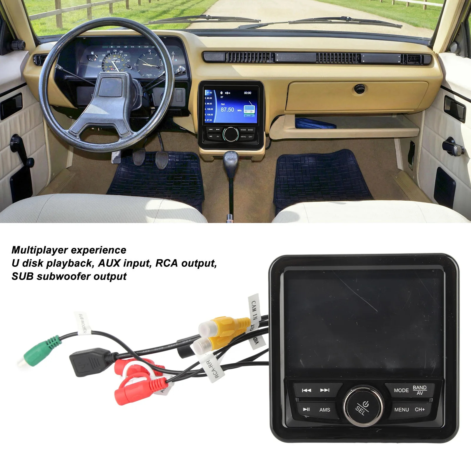 

Media Receiver FLAC Format AUX Input Marine Radio Stereo Anti Interference for Yachts Vehicles Trucks