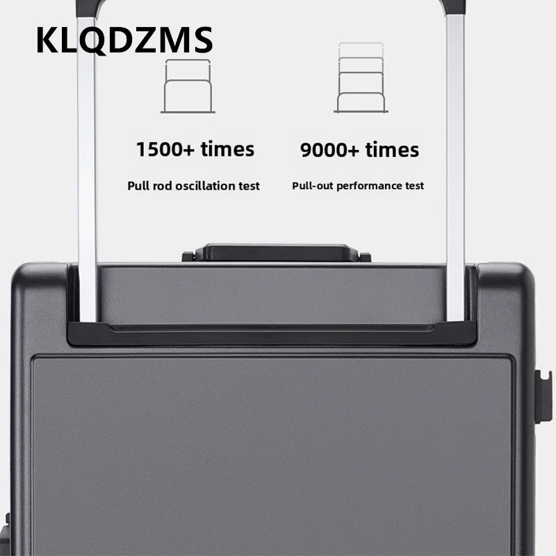 KLQDZMS กระเป๋าเดินทางกรอบอลูมิเนียม Boarding Box 20 "22" 24 "26 นิ้วขนาดใหญ่ความจุรถเข็น ABS + PC กระเป๋าเดินทาง
