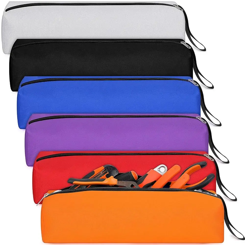 

Набор из 6 удлиненных сумок для инструментов на молнии, 16 x 4 x 4 дюйма, универсальная холщовая сумка для инструментов, многофункциональный чехол для хранения для электриков