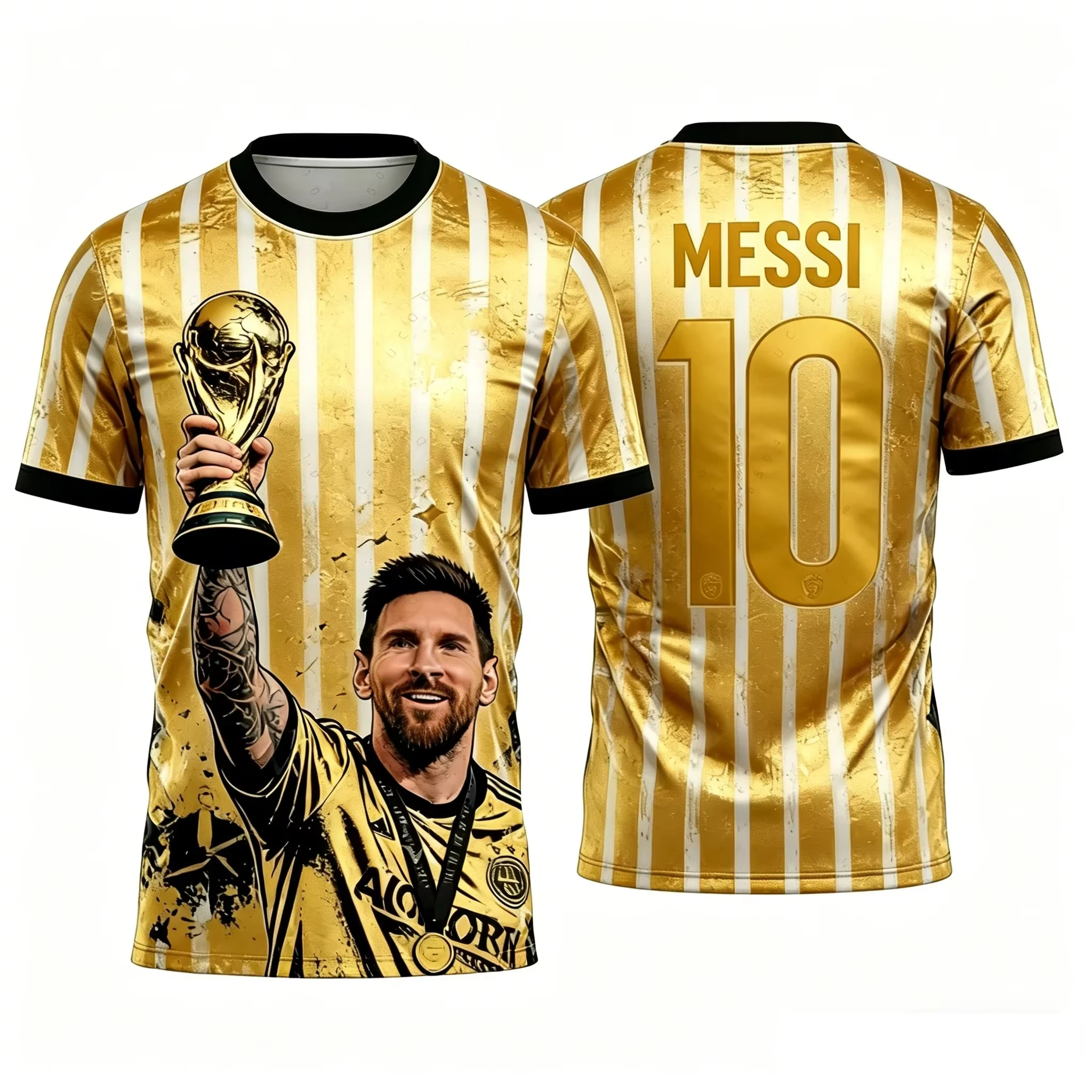Messi No.10 Football Jersey Quick‑Dry Tops Breathable Training Uniform Soccer Shirt Adult Outdoor Match Fan Sportswear Tee
