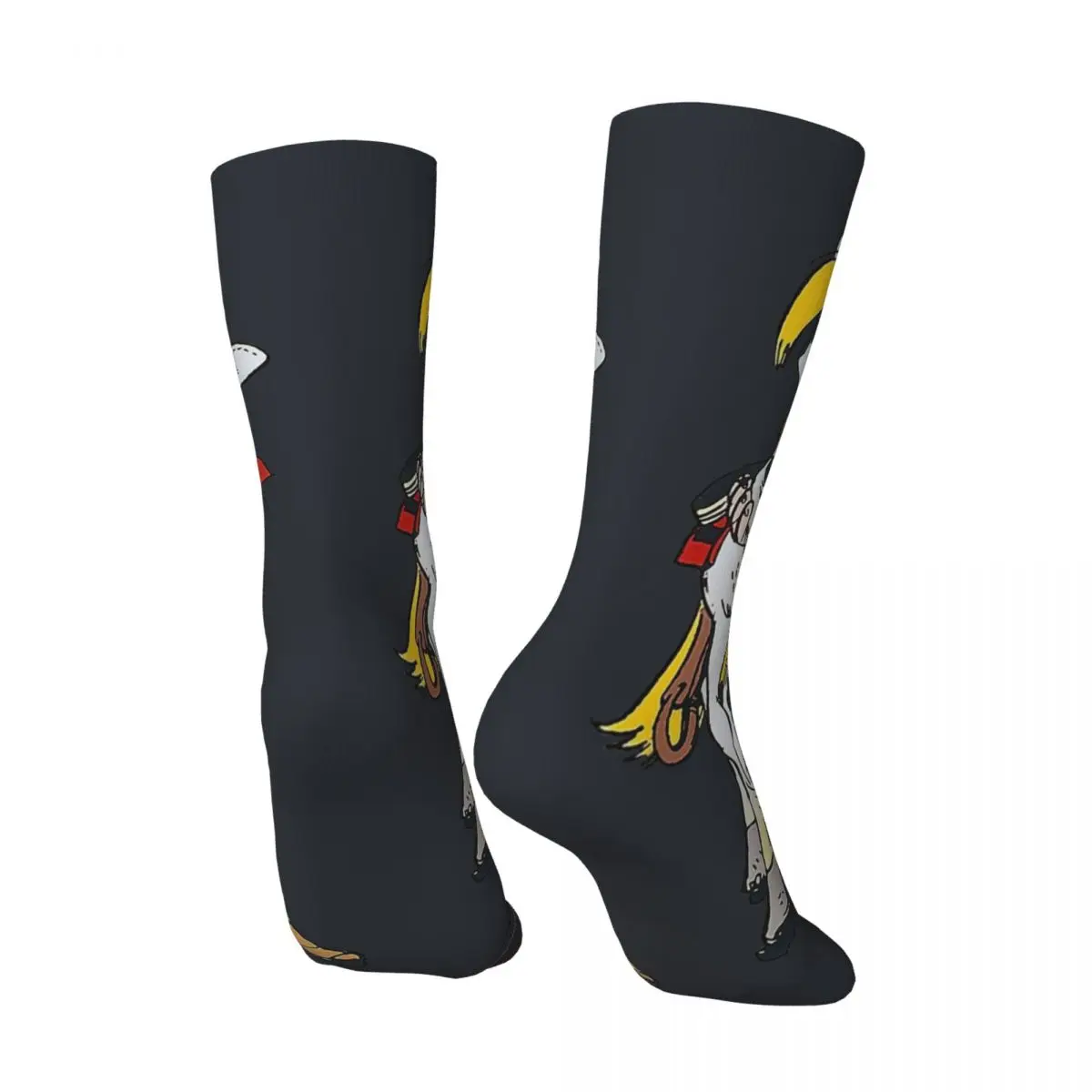 Chaussettes de compression Vintage Harajuku Lucky Luke pour hommes, drôle et heureux, dessin animé, Hip Hop, nouveauté, motif d\'équipage, chaussette