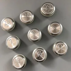 5PCS For KONE Elevator Button KDS50 KDS300 Round Floor Digital Call Out Arrow Stainless Steel Braille Bright Surface Glossy BT23