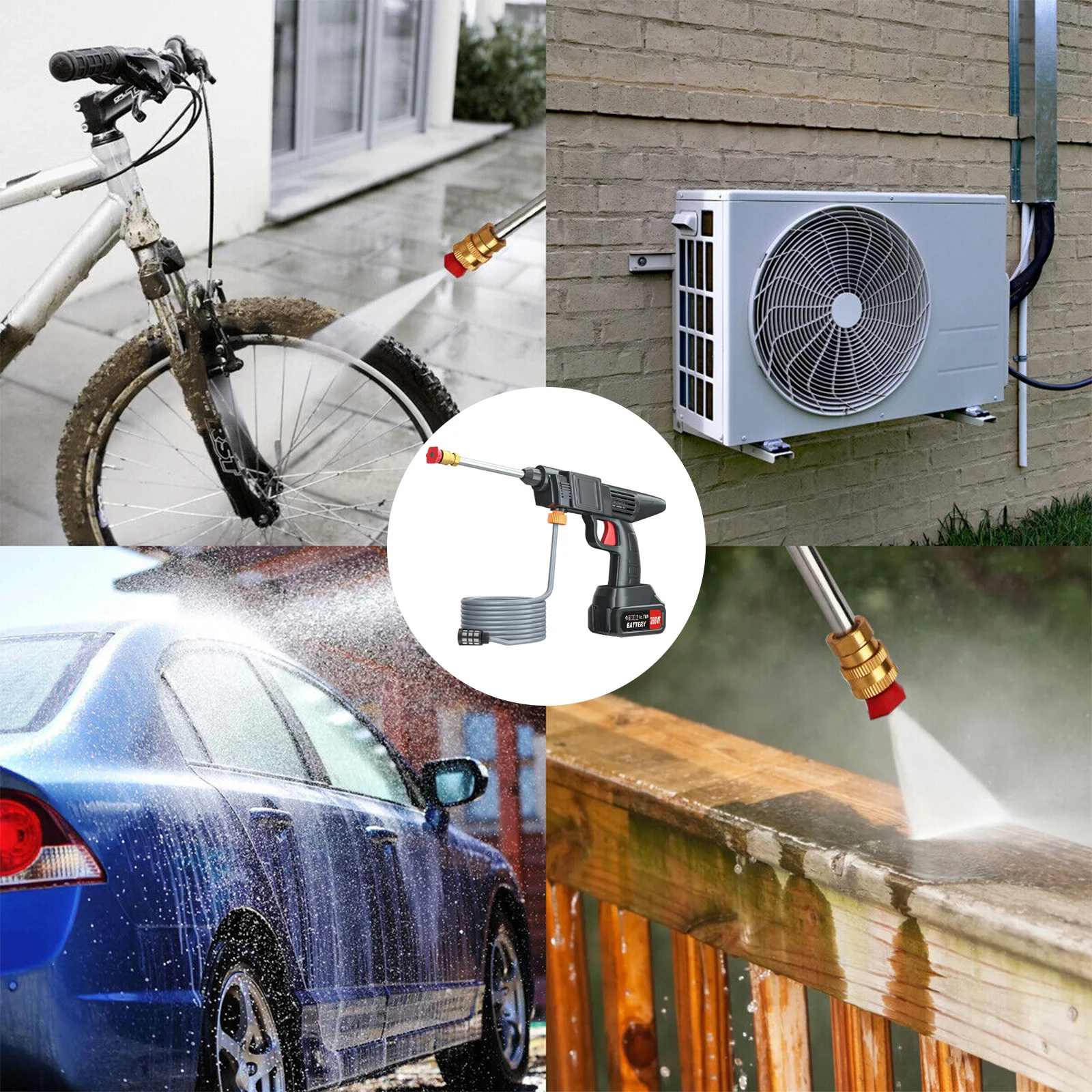 450w Cordless Car Washer Pistola A Spruzzo di Acqua 26Bar 288VF Portatile Ad Alta Pressione 2x1200mah Batteria Per Auto Casa giardino pulizia