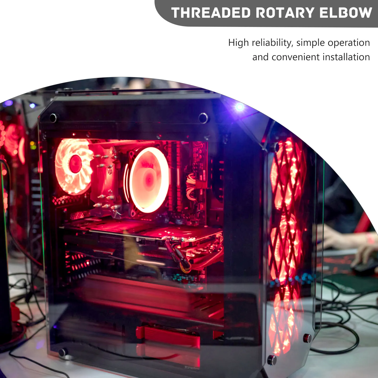 PC Water Cooling 45 Degree Rotary Fitting 2 Piece Liquid Cooling Adapter Extender Connector