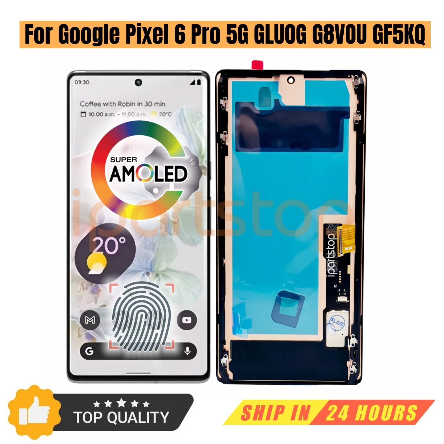 iparts-replacement-new-display-for-google-pixel-6-pro-5g-gluog-g8vou-gf5kq-amoled-touch-screen-with-frame-assembly-tested