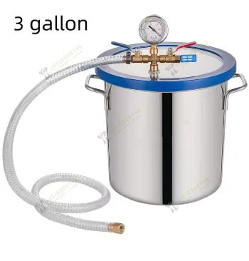 Stainless Steel Vacuum Pump Defoaming Bucket 1.5L 18L AB Glue Epoxy Resin Silicone Gypsum Vacuum Degassing Chamber Defoaming Bar