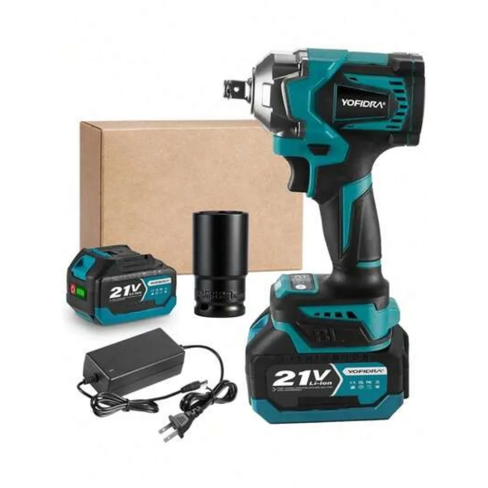 1200Nm Brushless Electric Impact Wrench 3 Function Half Inch Cordless Screwdriver Drill Set with 2x3000mAh Battery
