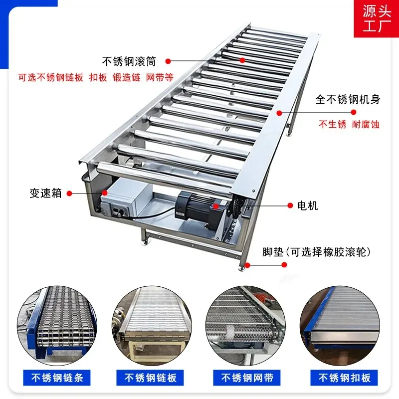Customize2026Power Roller Conveyor Stainless Steel Automated Assembly Line Airport Logistics Packaging Guide Roller Conveyor