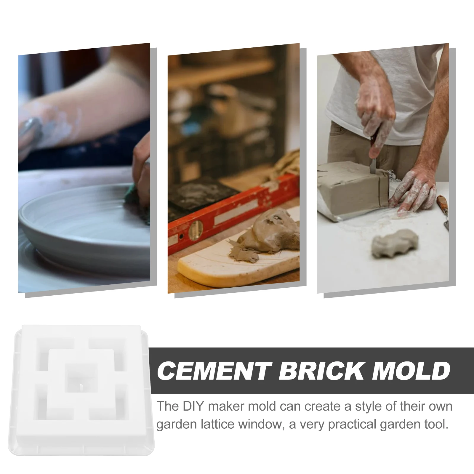 

1pcs Retro Brick Carving Mold Concrete Forms Reusable Garden Decor Lattice Window Brick Stone Patio Path Balcony Pool Villa DIY