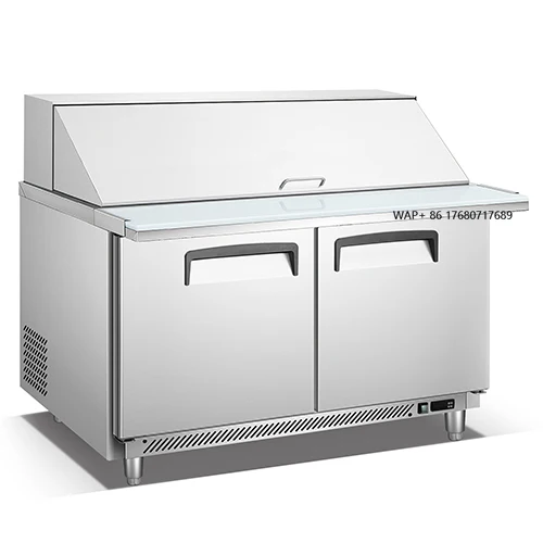 Commercial Kitchen Worktable Refrigerator Salad Bar Cooler Pizza Table Stands Workbench