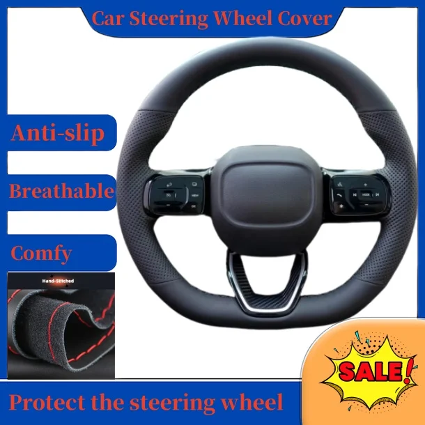 

Non-slip And Wear-resistant Hand-sewn Microfiber Leather Steering Wheel Cover For Gac Aion Series Y Aion S plus Car Accessories