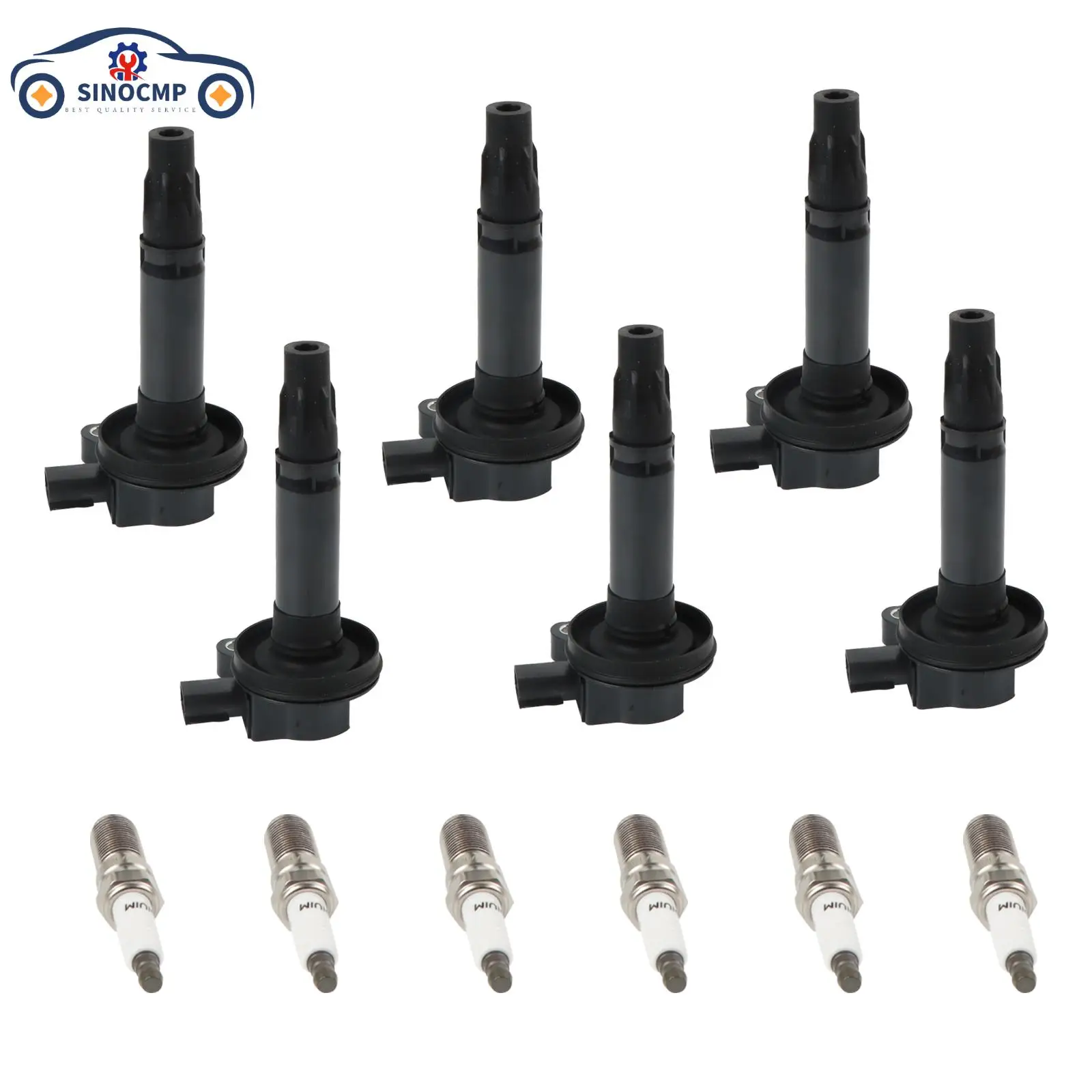 

UF553 6PCS SINOCMP V6 Ignition Coils & Iridium Spark For Ford Lincoln Mazda 3.7l 3.5l Wear Parts Ignition System Ignition Coil