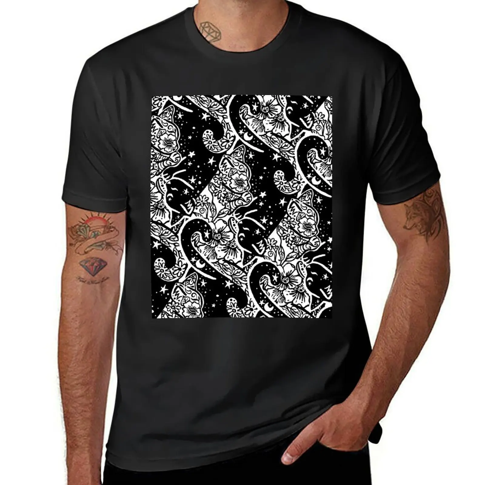 

Copy of Cats yin-yang; balance of nature, monochromatic T-Shirt customs sublime new edition heavyweights Men's cotton t-shirt