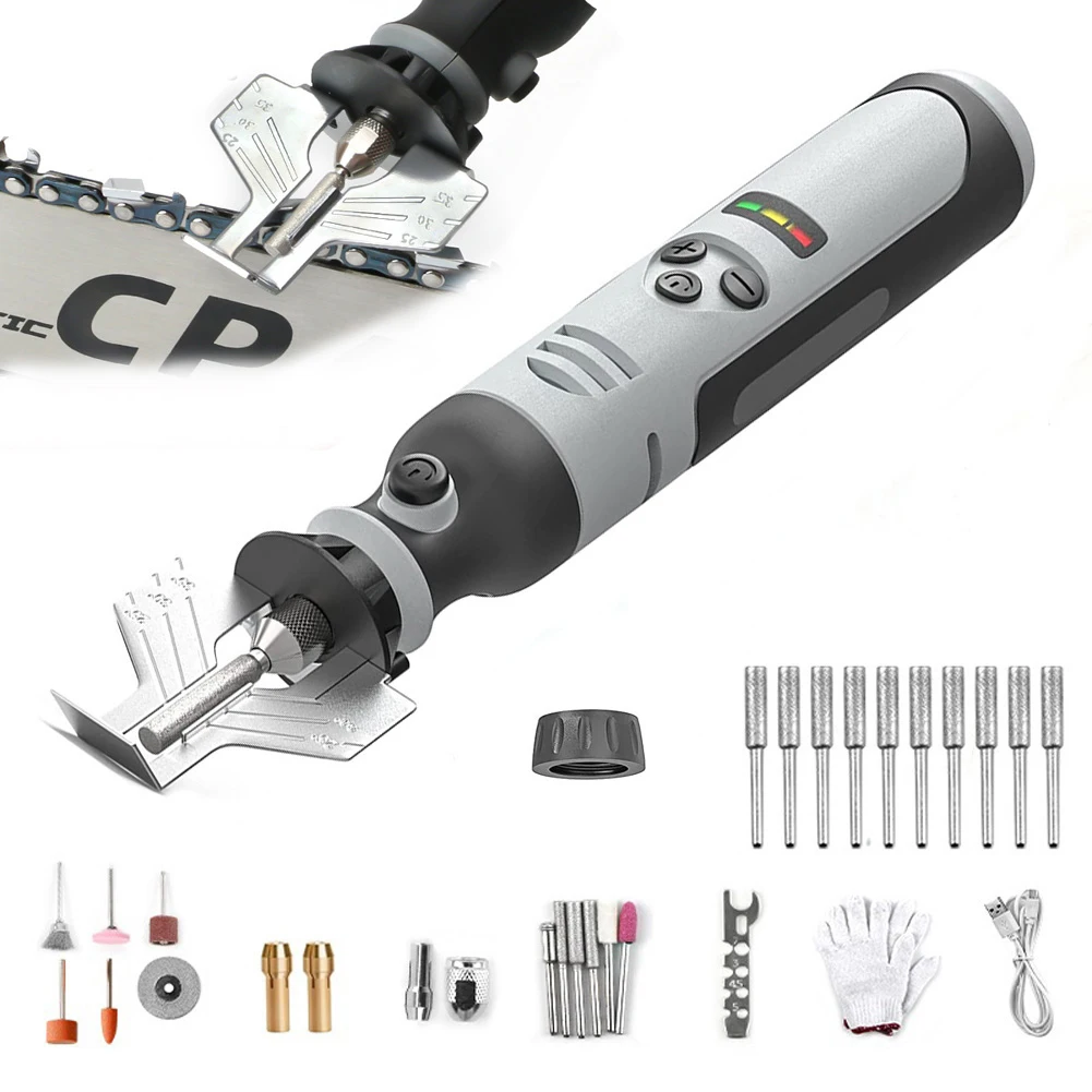 Quick Effects Electric Handheld Rechargeable Chainsaw Sharpener Diamond Sharpening Bits Handheld Adjustable Levels