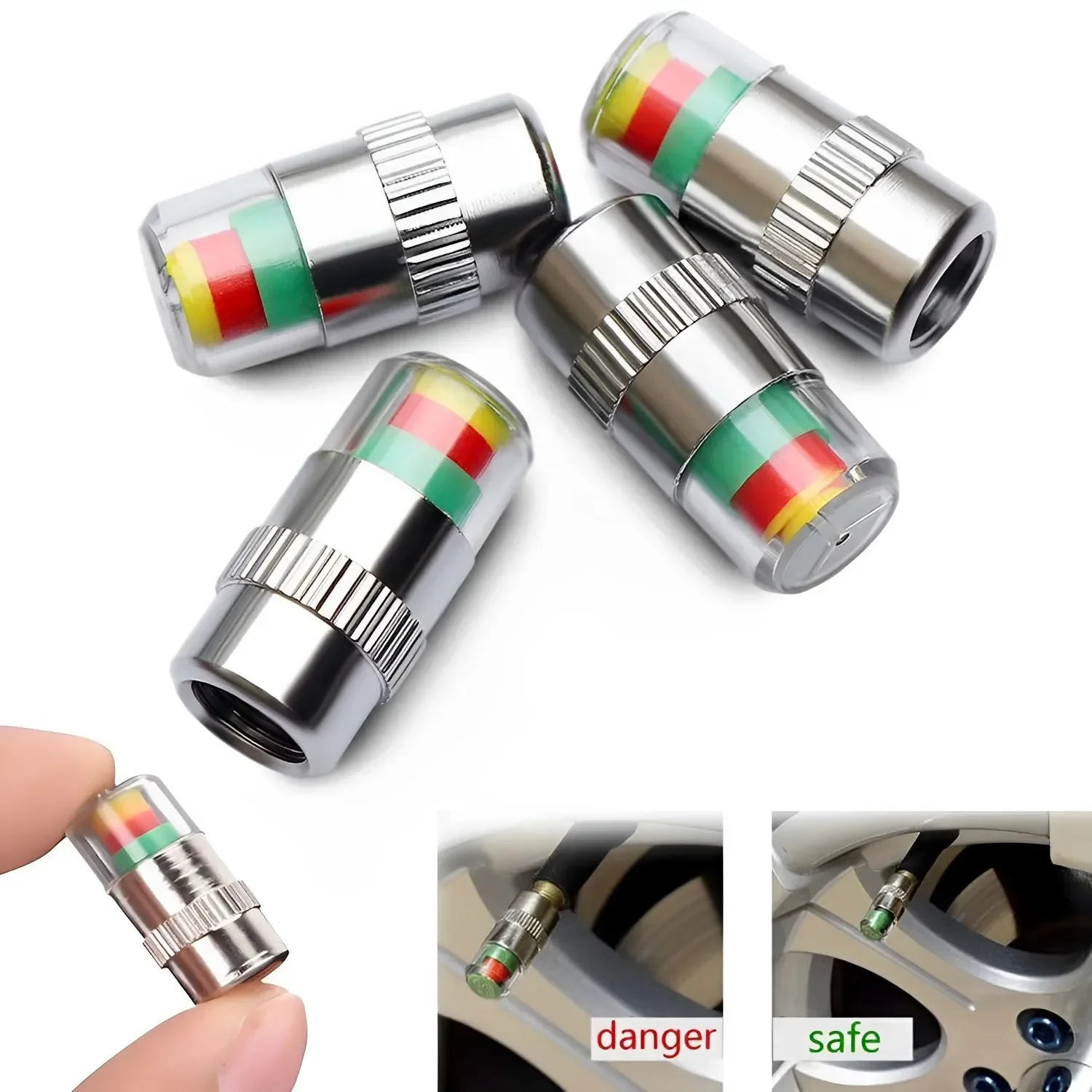 

Motorcycle Car Tire Pressure Monitor Valve Cap Sensor Indicator Eye Alert Auto Tire Pressure Inspection Tool Tire valve