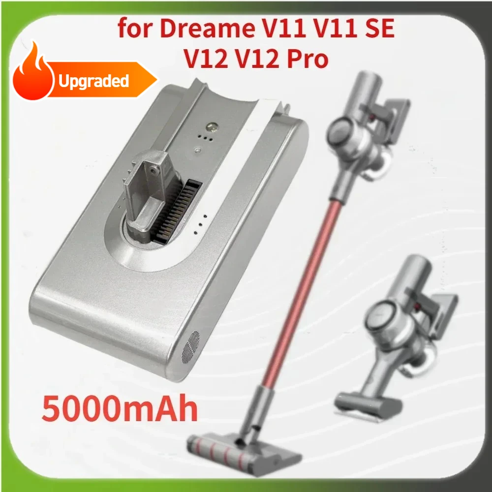 

【Upgraded】Handheld Vacuum Cleaner Battery Pack Replacement for Dreame 25.2V 5000mAh V11 V11SE V12 VVT1 VVN5 VVN6 VVA1 V12Pro