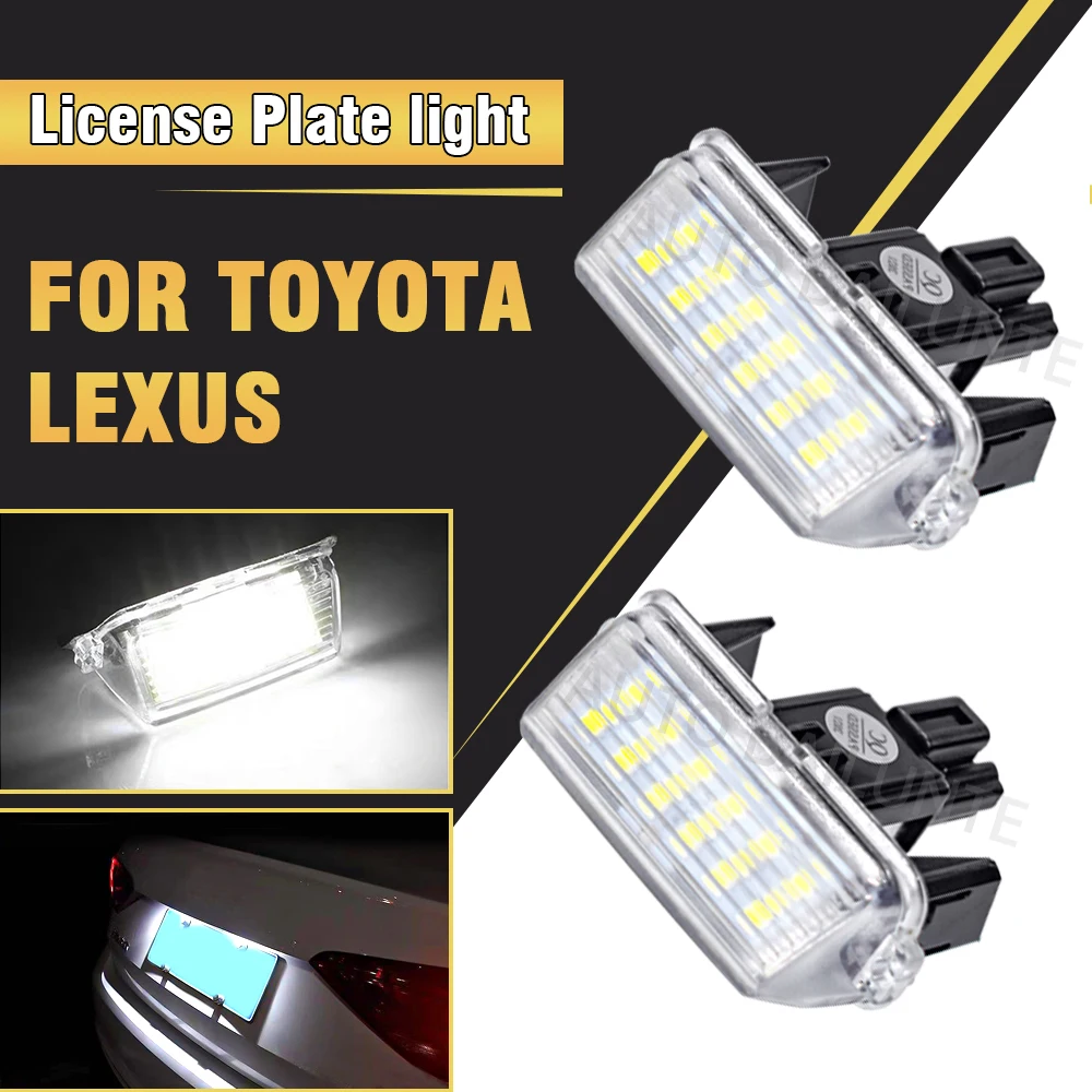 2PCS White LED Number License Plate Light Lamp For Toyota Camry XV50 Highlander XU50 Avalon XX40 Yaris XP13 Prius C