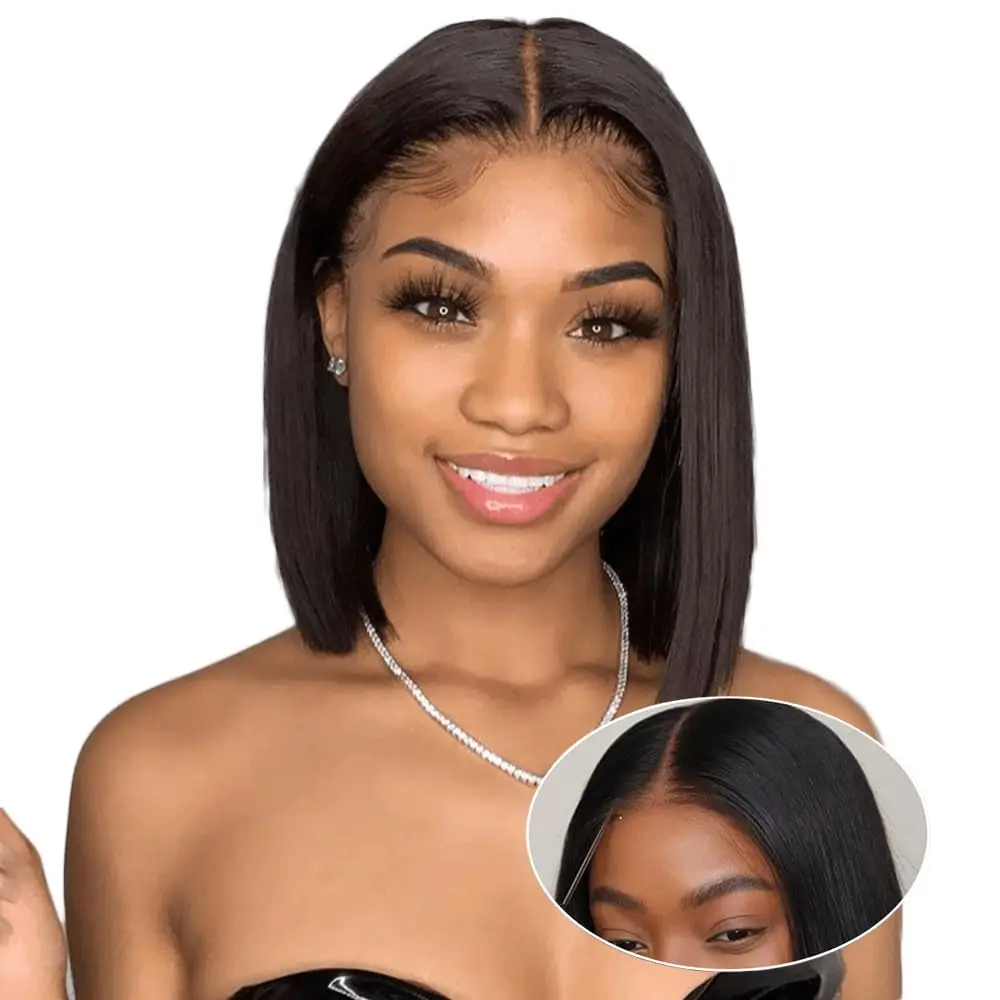 Wear And Go Glueless Bob Wigs Pre Cut 5x5 4x4 HD Lace Closure Short Bob Wigs Human Hair For Women No Glue Bob Wig For Beginners