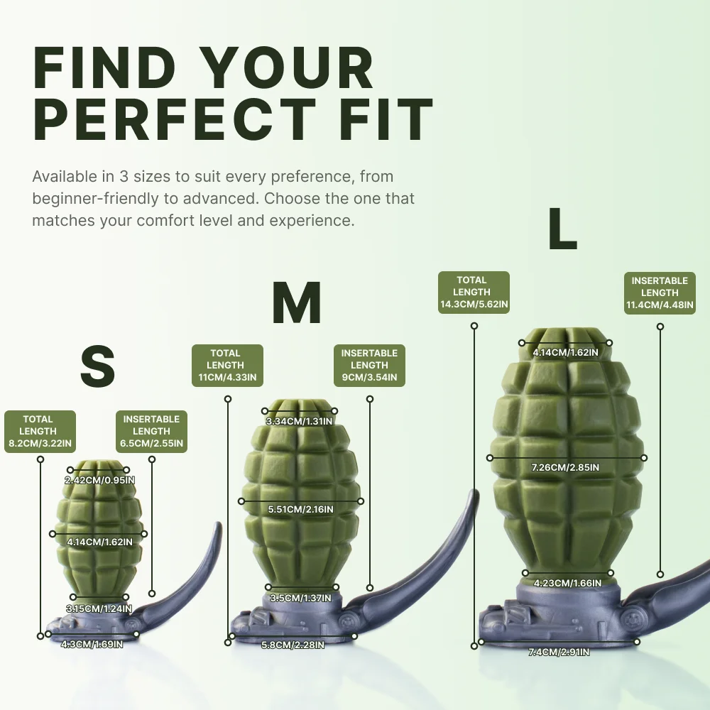 KORYM Hand Grenade-style Anal Plug Sex Adult Toys for Men and Women Pure Silicone Anal Expansion Toys Butt Plug with Protrusions - Image 2