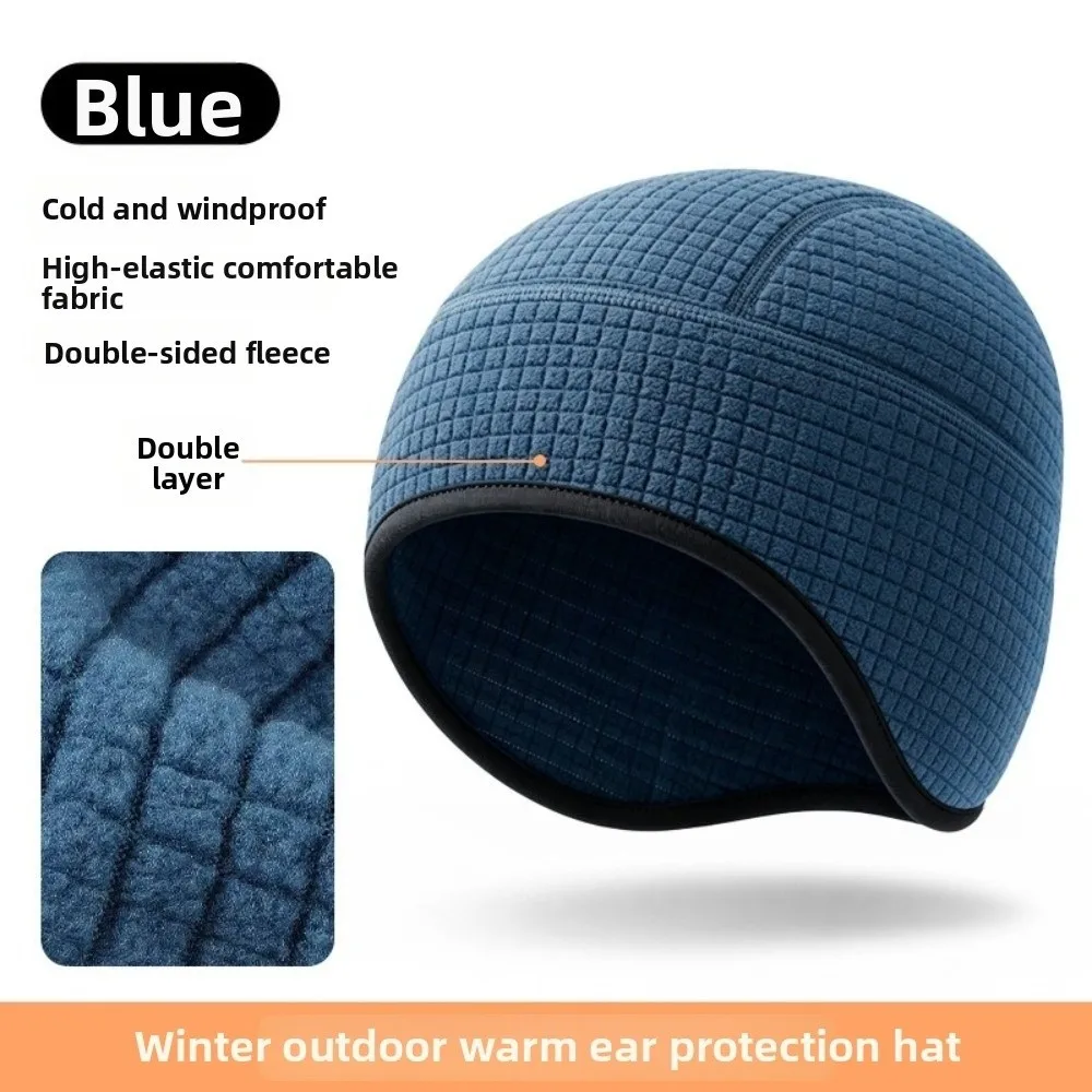 Double Layer Winter Beanie Fleece Lined Ear Coverage Thermal Skull Cap Quick Dry Breathable Ear Flap Beanie Winter Outdoor Wear