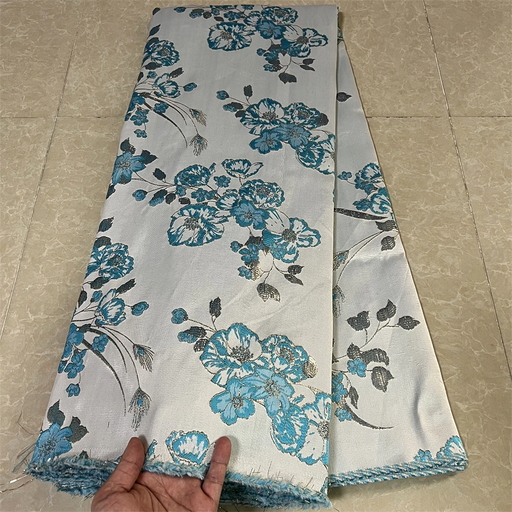 

Latest Design Brocade Jacquard Lace Fabric French Lace Fabric High Quality African Nigerian Lace Fabric For Party Dress HD073