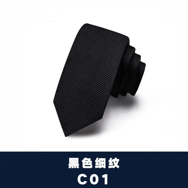 Nueva versión coreana de corbata de 6CM para hombre con corbata de mano estrecha para trabajo, ocio, boda y tendencia estudiantil gris negro