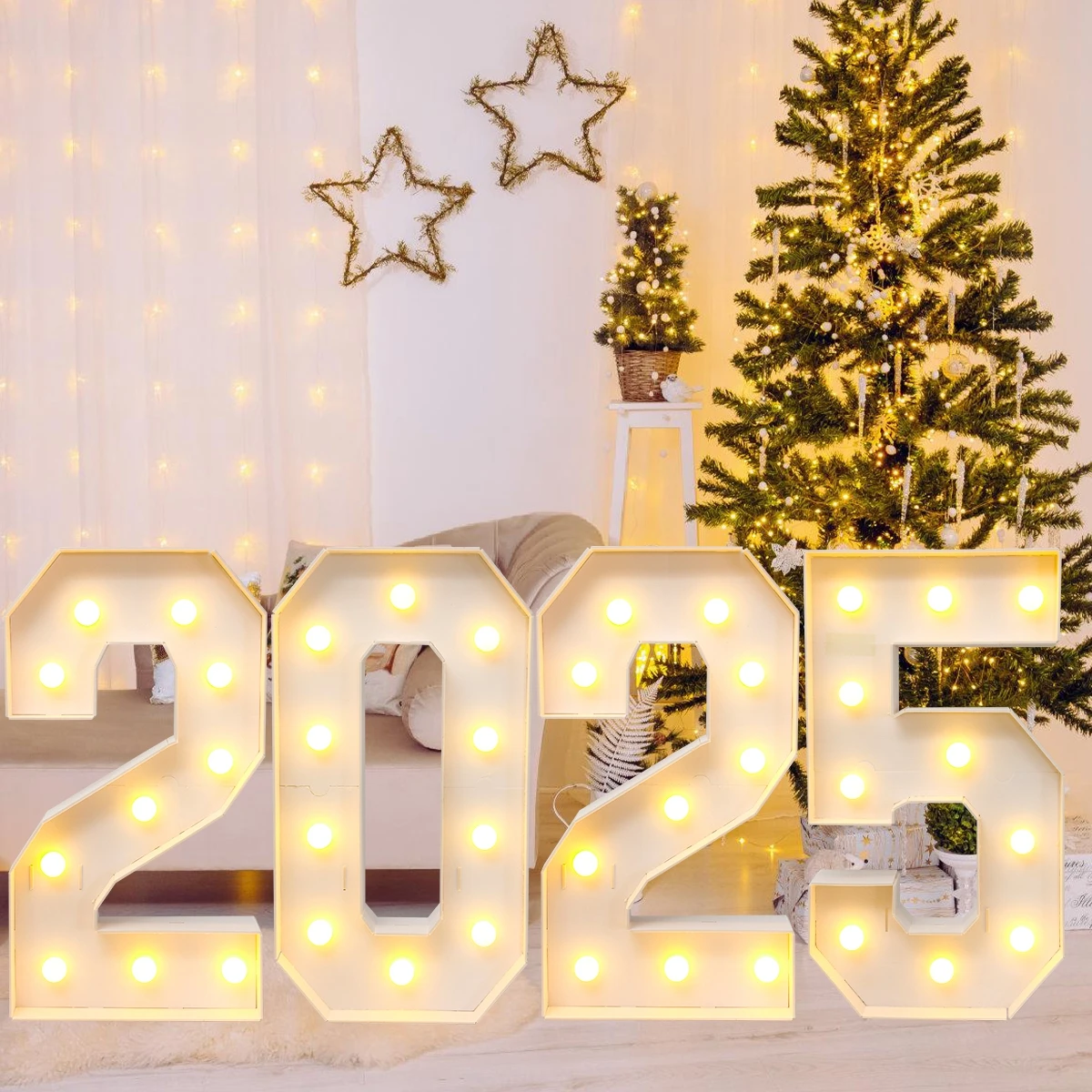 91.5cm DIY Marquee Light Up Numbers for 18th 21th Birthday Decor Mosaic Numbers for Balloons Anniversary Party Foam Board Kit