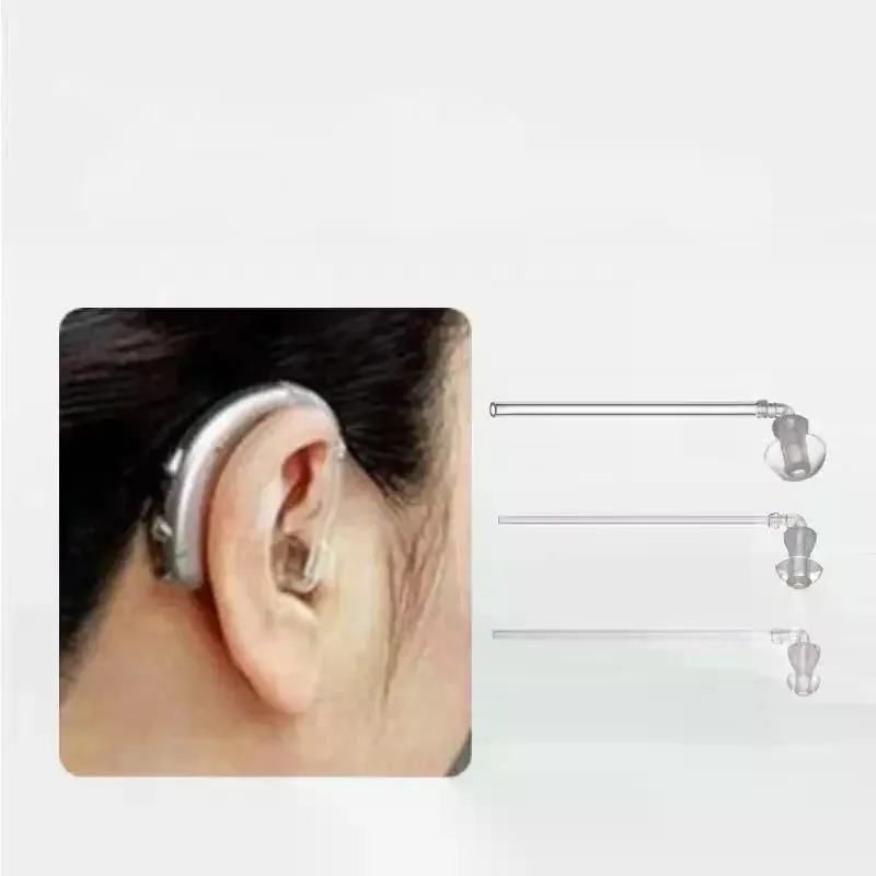 /YOV/1Set Portable Hearing Aid Ear Tips Acoustic Tube Connector Silicone Ear Tips Hearing Aid Replacement Parts Soft Ear Tips