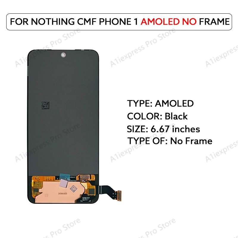 6.67 "OLED LCD Voor Niets CMF Telefoon 1 Een A015 LCD Display Touch Screen Digitizer Vergadering LCD Scherm vervanging Reparatie Onderdelen
