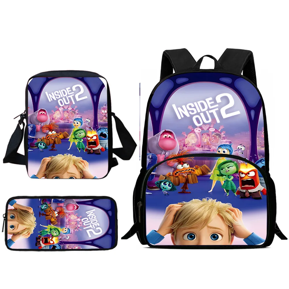 Child Backpacks Anime Inside Out Shoulder Bag Pencil Case Pupil Large Capacity School Bags for Boys Girls Best Gift