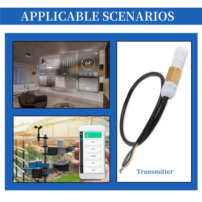 B68C SHT30 Waterproof Temperature And Humidity Sensor Probe Digital Temperature And Humidity Environmental Monitoring Sensor