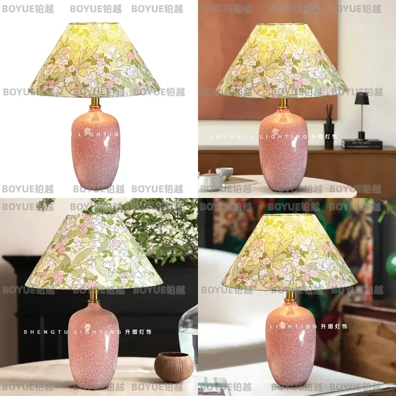 American Ceramic Table Lamp French Retro Pastoral Creative Ambient Light High End Bedroom Bedside Decoration