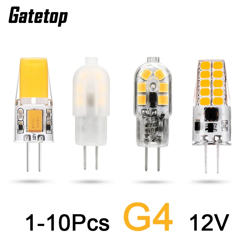 

1-10pcs New LED Mini G4 Low voltage 12V high bright no stroboscopic replacement 20W 50W halogen lamp suitable for chandelier