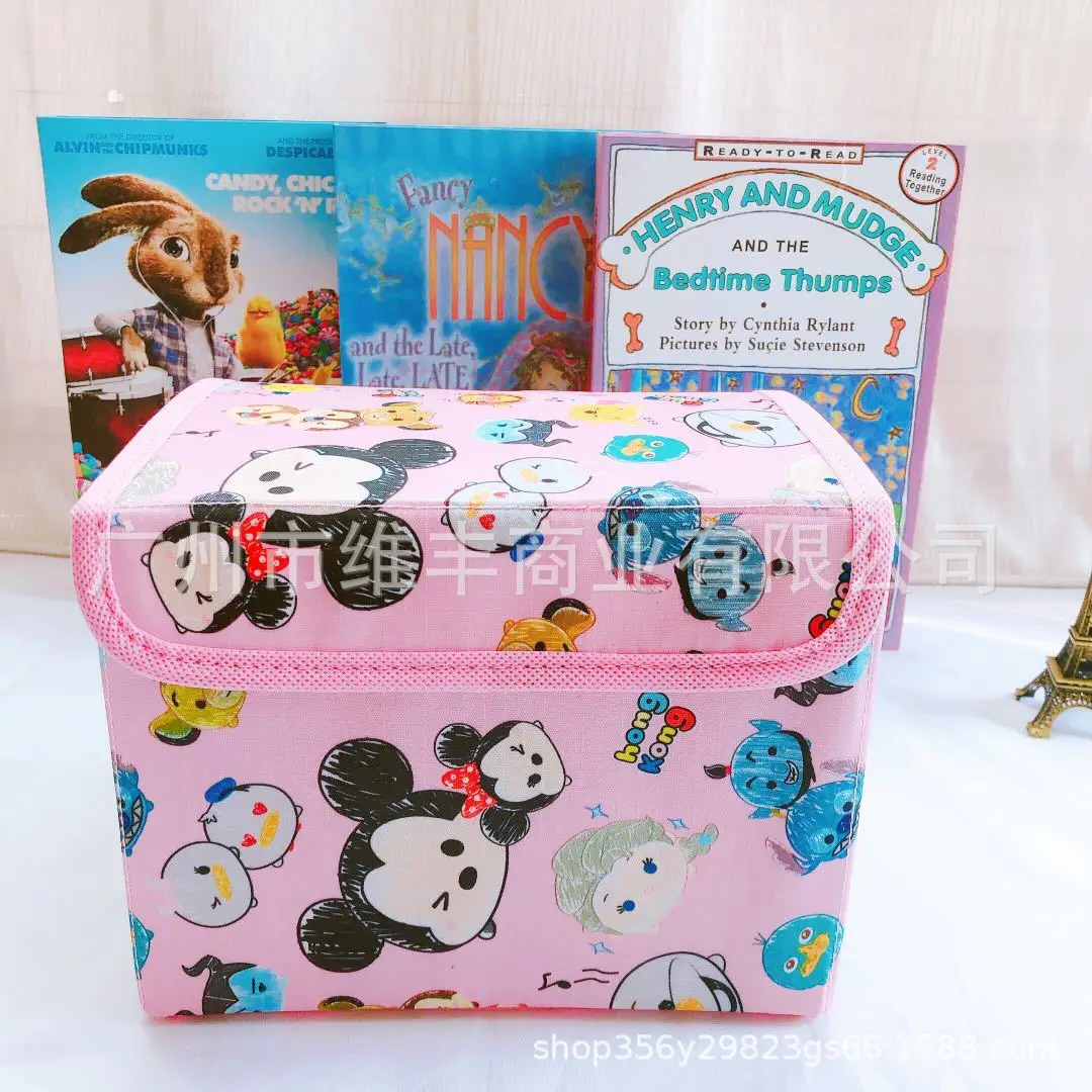 Disney Stitch Box Oxford Cartoon Cute Mickey Mouse schowek na biurko składane miejsce do przechowywania organizowanie pudełka na przyjęcie prezent