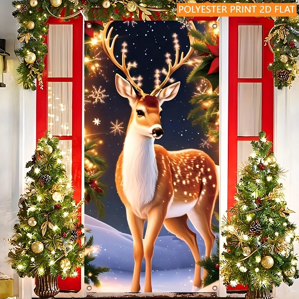 Christmas-themed door decorations, suitable for indoor and outdoor decoration, for gardens and multi-functional porch entrances