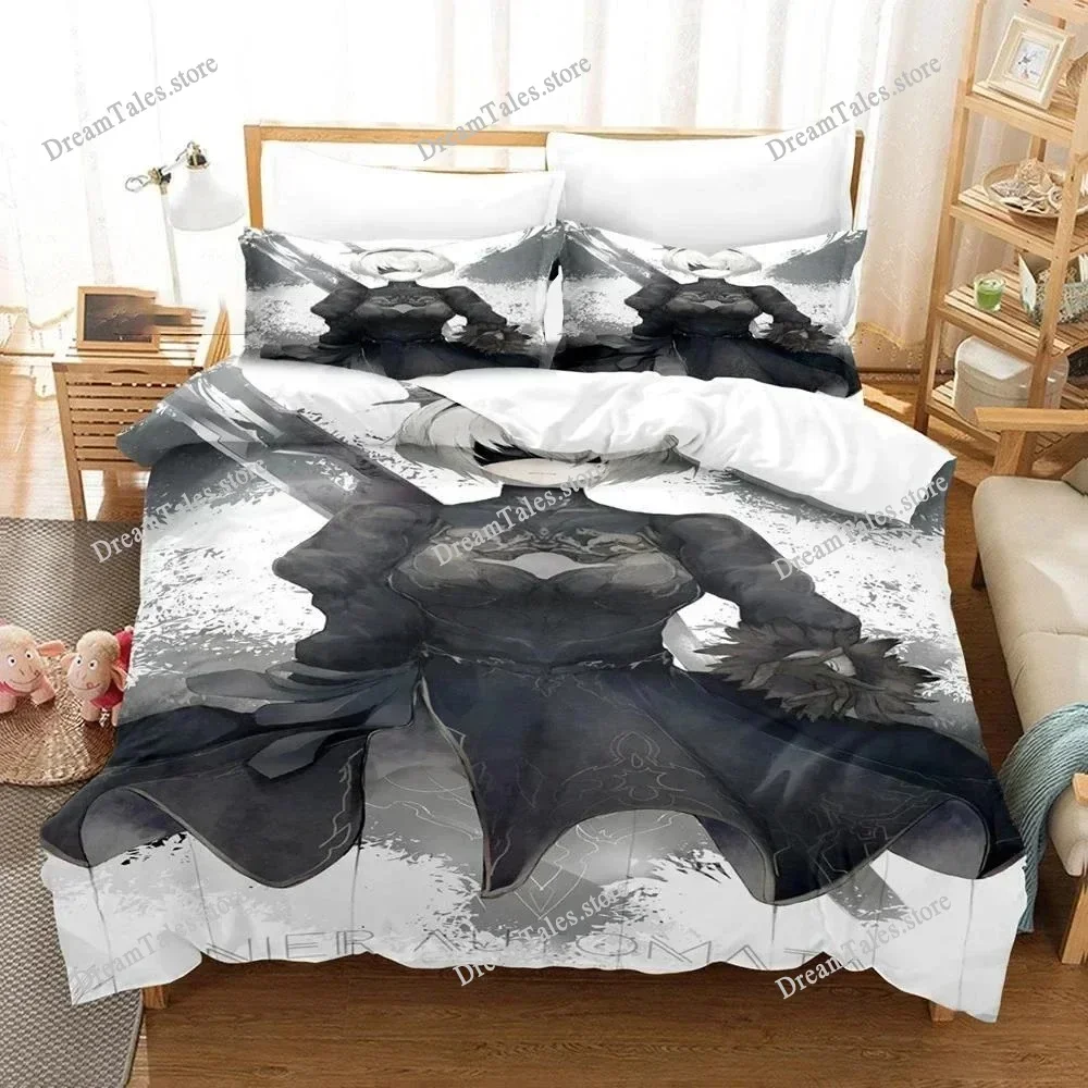 

NieR Automata Luxury Bedding Set Japan Anime Duvet Cover Set Comforter Bedspread Linen Twin Single Size Printed Home Textile