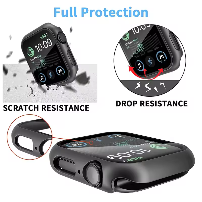Tempered Glass+Cover For Apple Watch 11 10 9 8 7 46mm 42mm PC Bumper Screen Protector Case iWatch Series 7 6 5 4 SE3 44 40 45mm - Image 4
